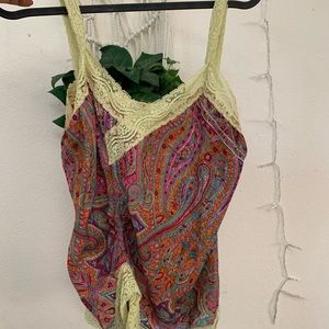 Paisley and green tank vintage